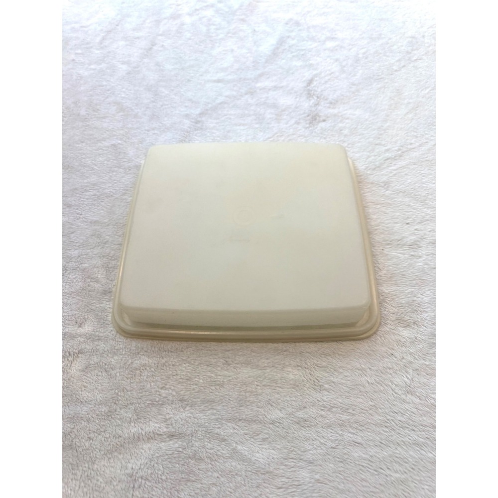 Vintage Tupperware Square Seal Lid 722-3 Sheer White Frosted 9 Inch Replacement